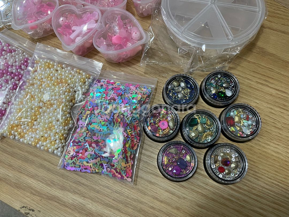 비즈파츠, 레진파츠, 보석파츠, 슬라임스팽글 일괄--1
