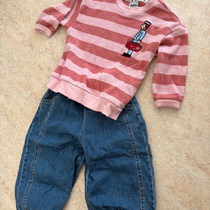 벨리타앤보이즈 니트 맨투맨 m사이즈 +데님