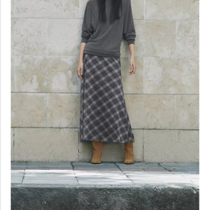 ZARA 체크 밴딩 롱 스커트 새상품