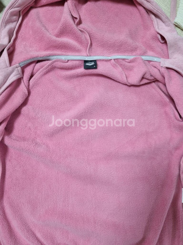 아레나 안감털 연핑크 후드집업. S--1