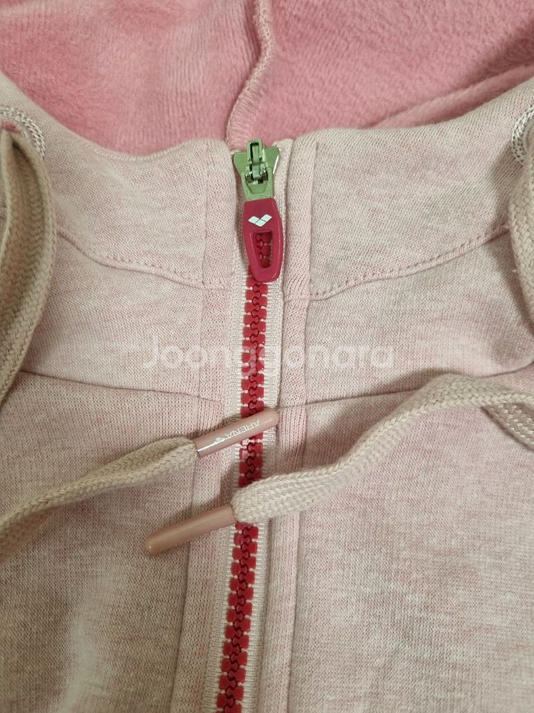 아레나 안감털 연핑크 후드집업. S--4