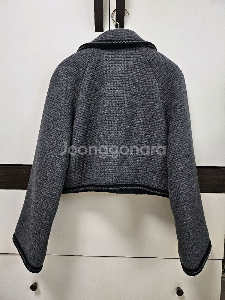 그레이 트위드 떡볶이 카라 자켓--1