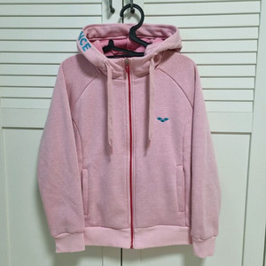 아레나 안감털 연핑크 후드집업. S