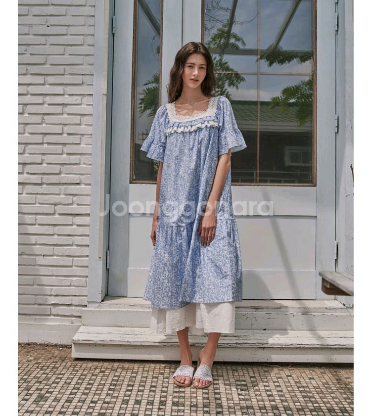 울랄라 파자마 블루트리 반팔 원피스--3