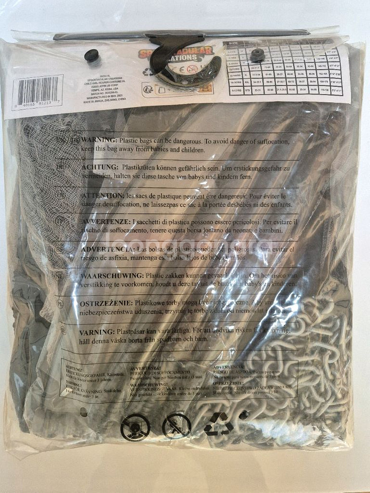 미국 상품 여아 해골 저승사자 코스튬 XL 국내발송--4