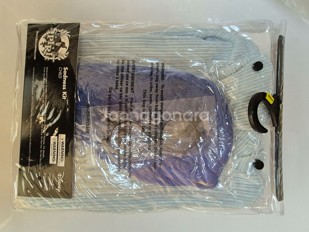 미국 인사이드 아웃 슬픔이 코스튬 8-10세 국내발송--4