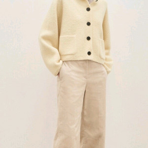 더캐시미어 울 블렌드 부클 니트 자켓