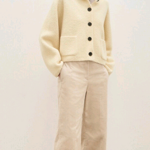 더캐시미어 울 블렌드 부클 니트 자켓