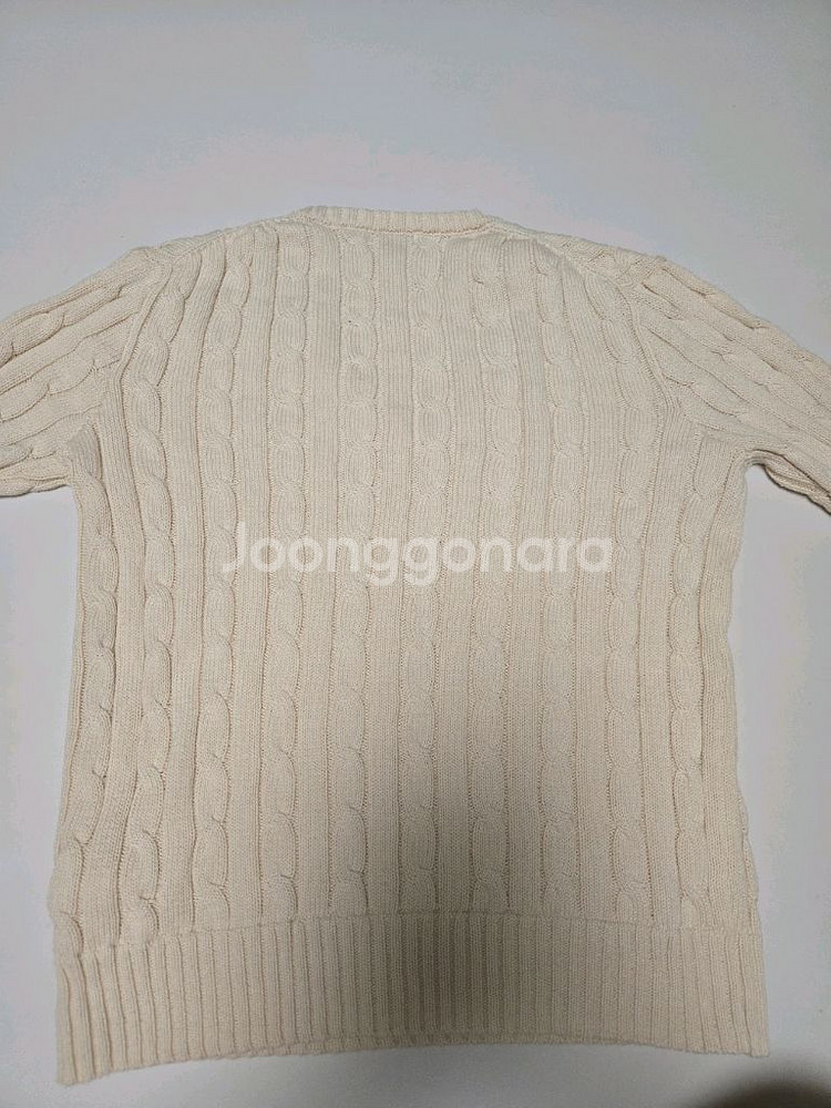 폴로 랄프로렌 여자 브이넥 케이블 니트--2