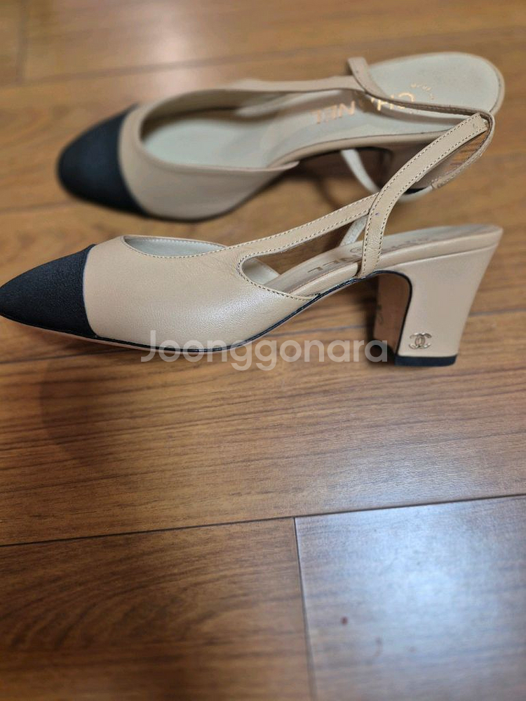 샤넬 스타일 투톤 펌프스 38--0