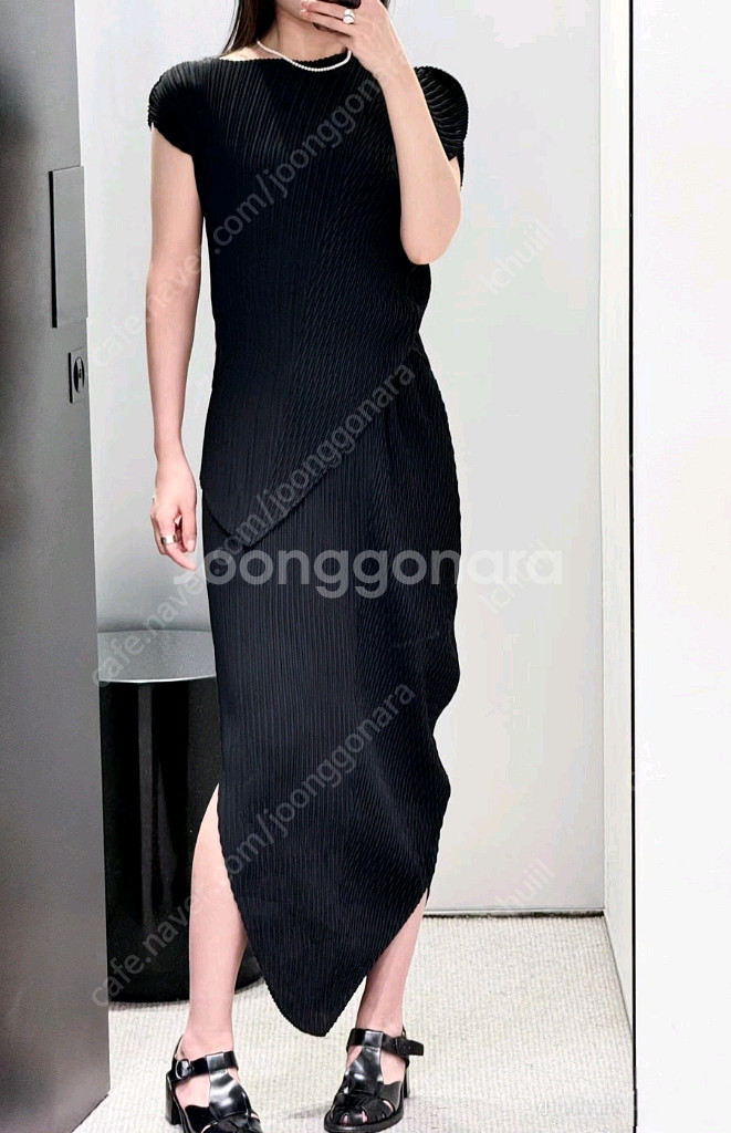 이세이미야케 리프 플리츠 탑--3