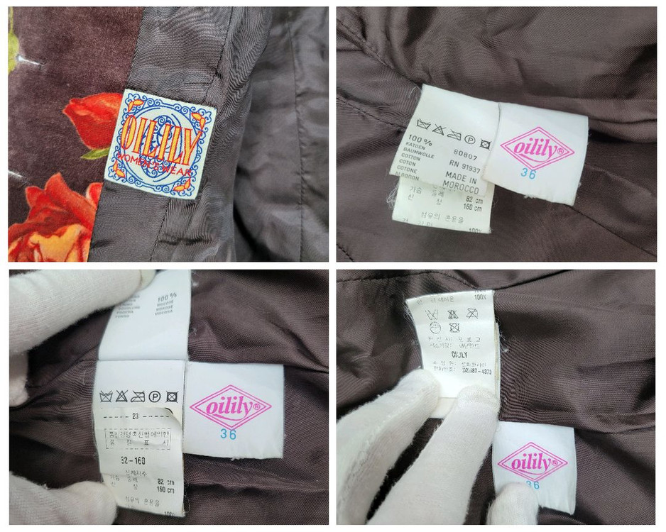 OILILY 오일릴리 플라워 벨벳 자켓 36 사이즈--8