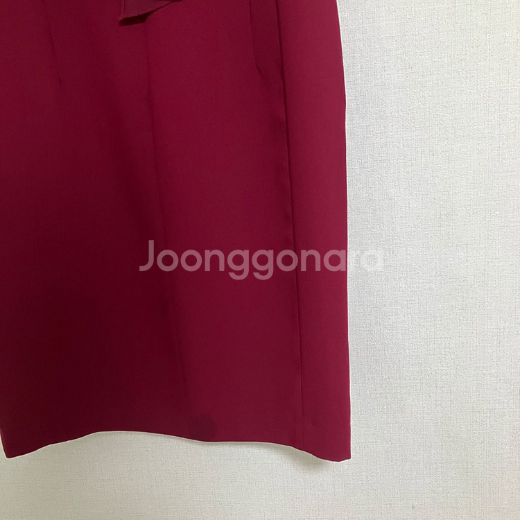 지고트 와인색 시스루 원피스--2