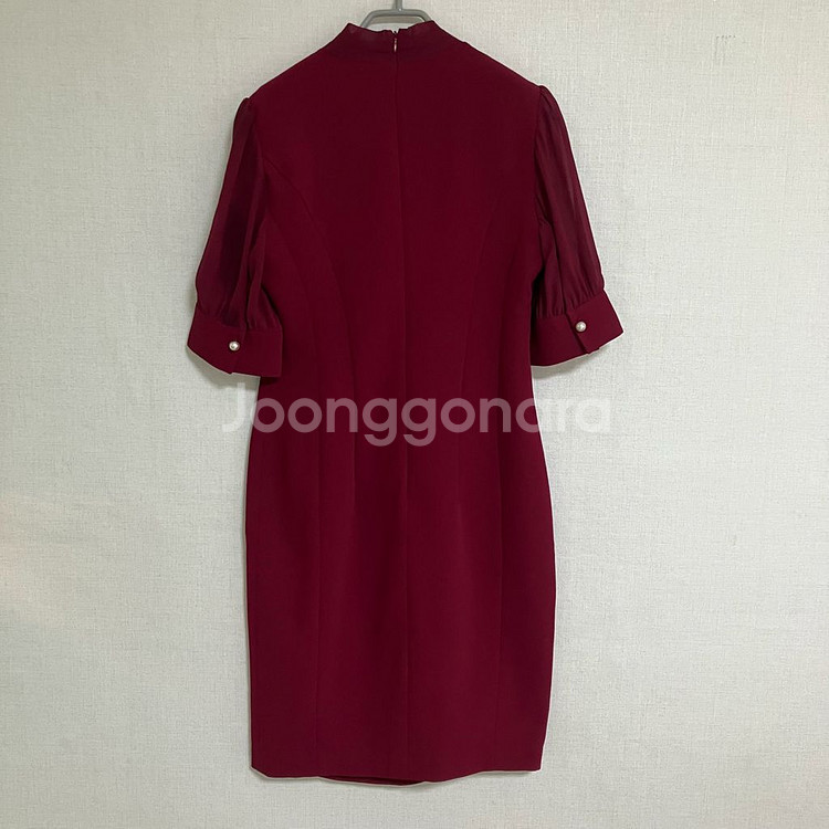 지고트 와인색 시스루 원피스--3