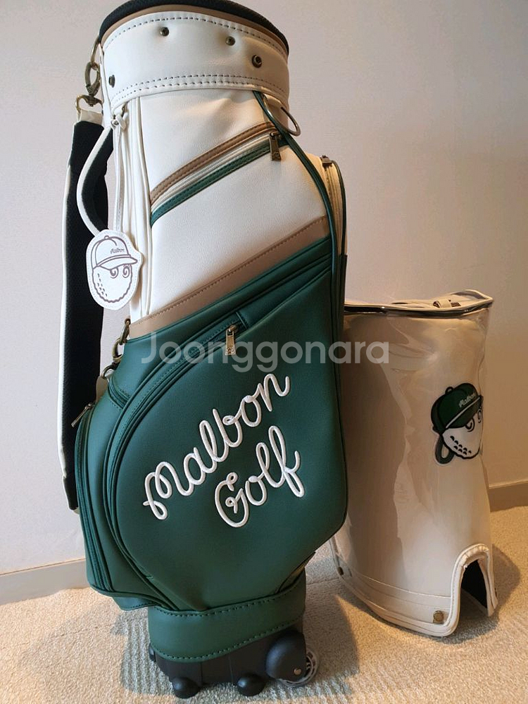 국내당일발송 말본골프백 캐디백 트롤리 바퀴형 그린--1