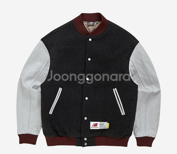 뉴발란스 x 디스이즈네버댓 바시티 자켓 차콜--0