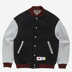 뉴발란스 x 디스이즈네버댓 바시티 자켓 차콜