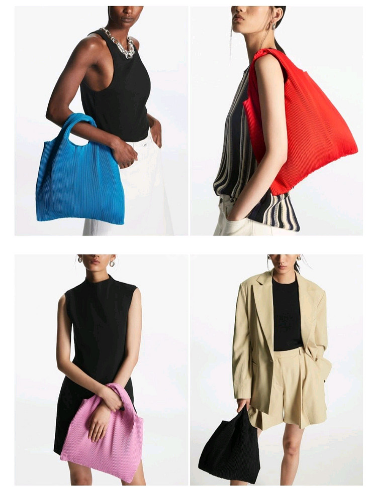 COS 플리츠백(체리핑크)--0