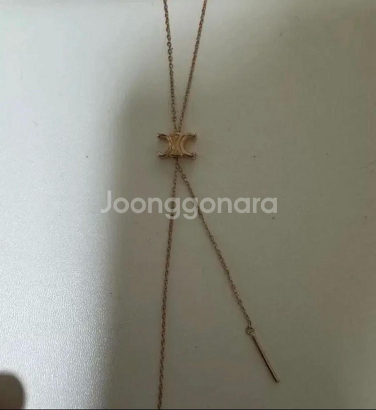 925 은 목걸이 일체형 로즈골드 롱목걸이--0