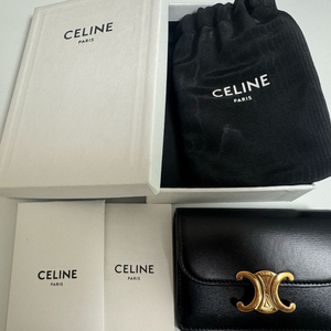 셀린느 트리옹프 반지갑 블랙