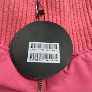 랩 빅카라니트배색크롭패딩