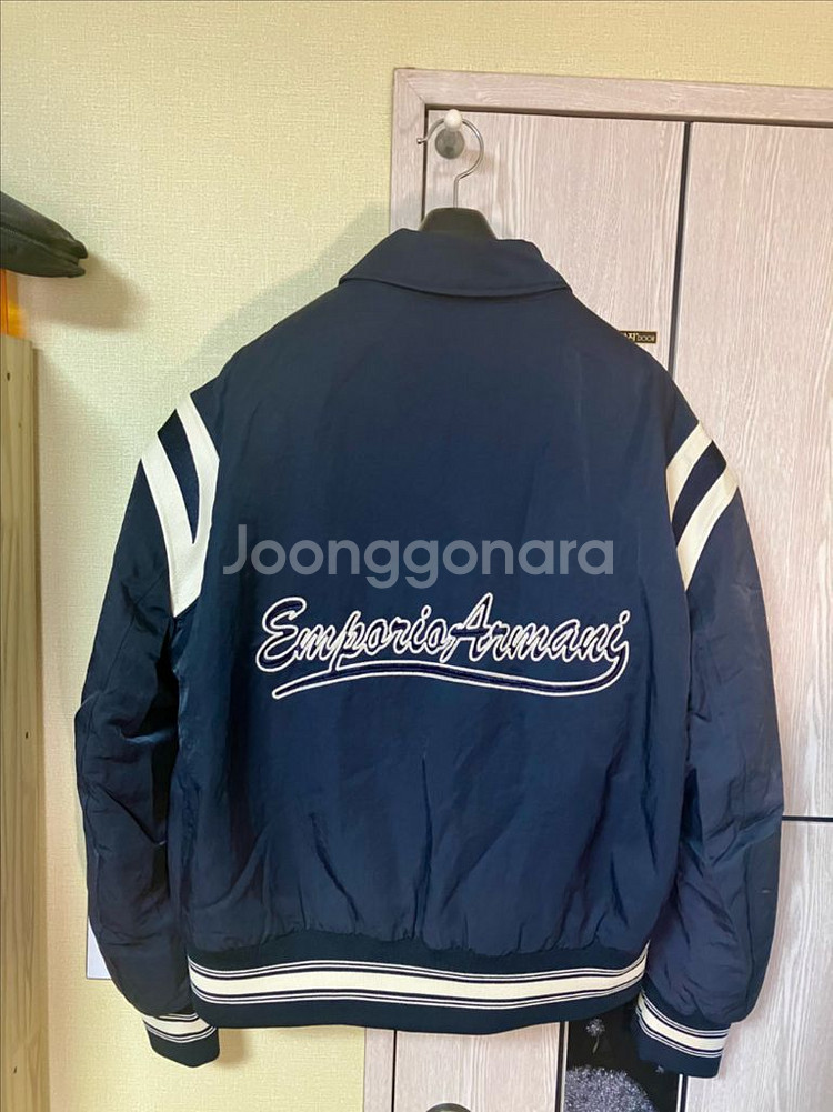 Emporio Armani 네이비 로고 블루종 자켓--3