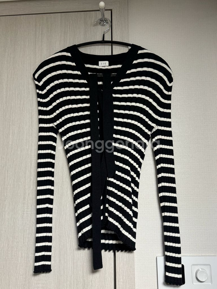 시에sie 엘리나 리브드 가디건 (블랙 믹스)--3