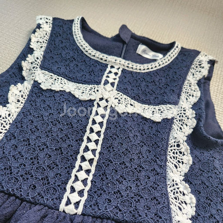 로엠걸즈 네이비 레이스 원피스 140-150--1