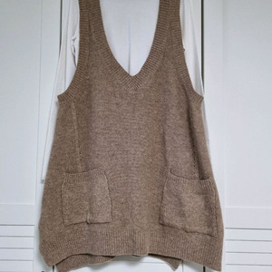 진베이지 롱니트조끼. 프리사이즈