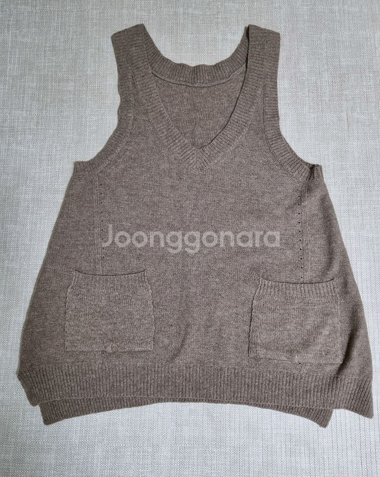 진베이지 롱니트조끼. 프리사이즈--2