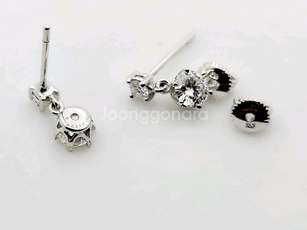 우신3부다이아귀걸이(+2.7mm천연다이아) 딸랑이--2