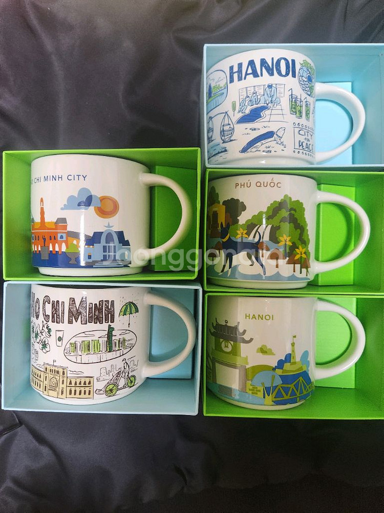 (새상품,머그컵)베트남 스타벅스 시티컵 5종류--0