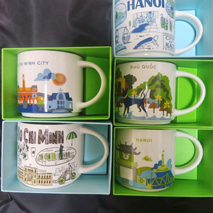 (새상품,머그컵)베트남 스타벅스 시티컵 5종류