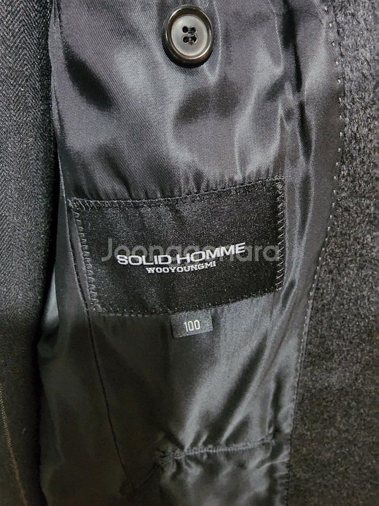 우영미 솔리드옴므 그레이 슬림핏 코트 팝니다 정장 자켓--3