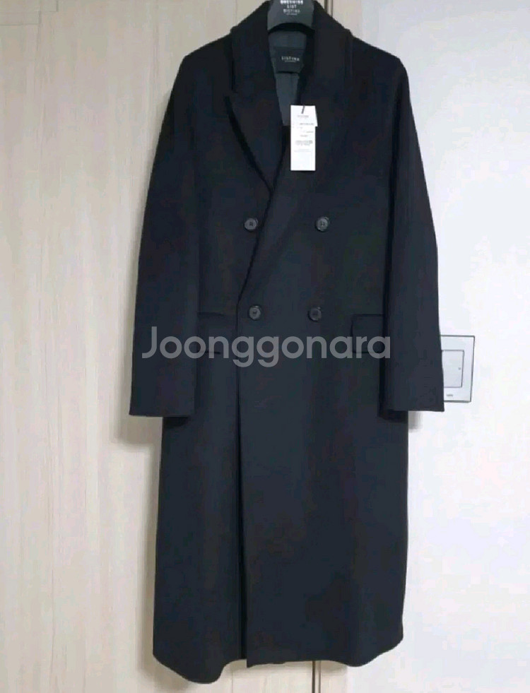 [택O새상품]시스티나 울캐시미어 85% 블랙 롱코트--0