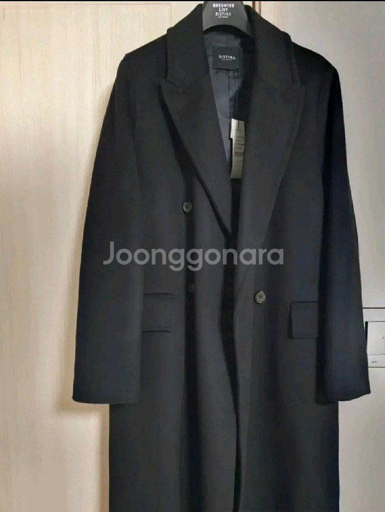[택O새상품]시스티나 울캐시미어 85% 블랙 롱코트--1