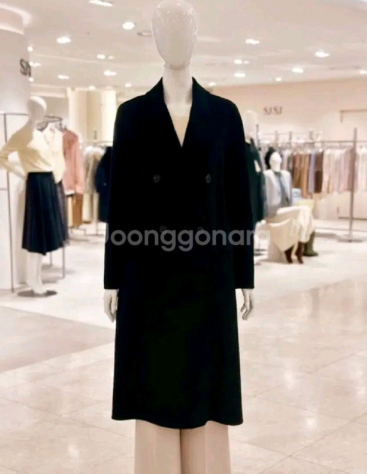 [택O새상품]시스티나 울캐시미어 85% 블랙 롱코트--9