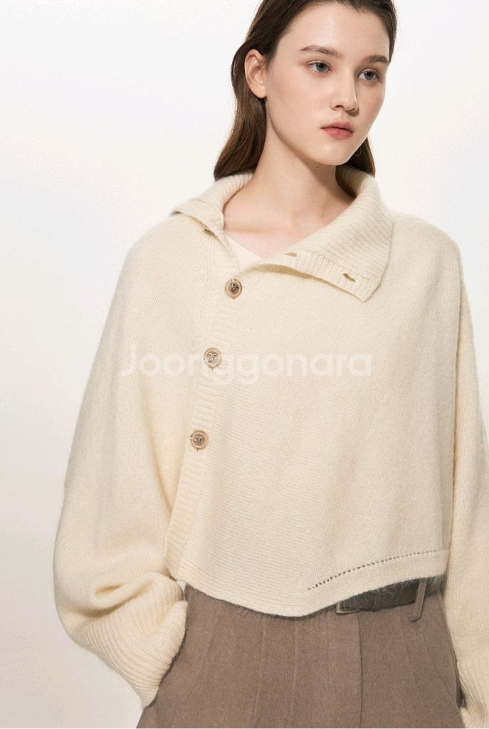 한섬 타임 2024 캐시미어 블랜디드 언발런스 볼레로F--0