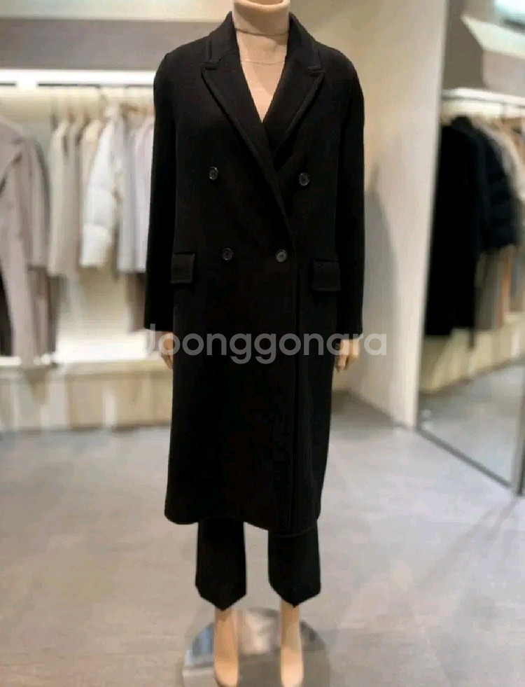 [택O새상품]시스티나 울캐시미어 85% 블랙 롱코트--13
