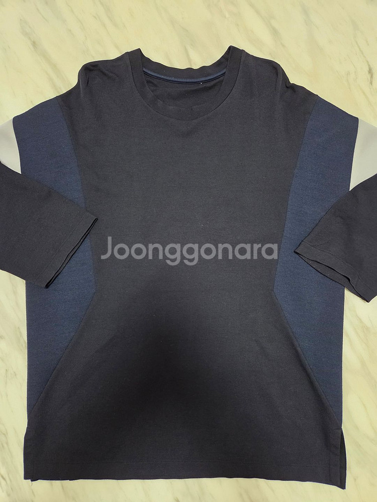 솔리드옴므 배색 7부 반팔티--0