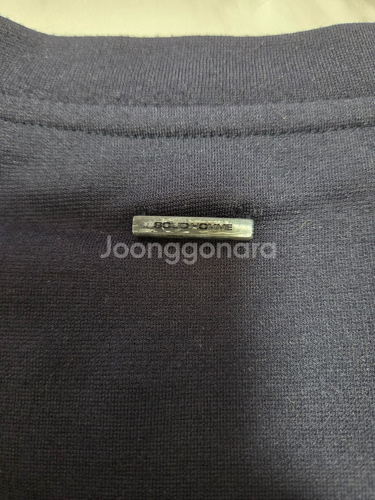 솔리드옴므 배색 7부 반팔티--3