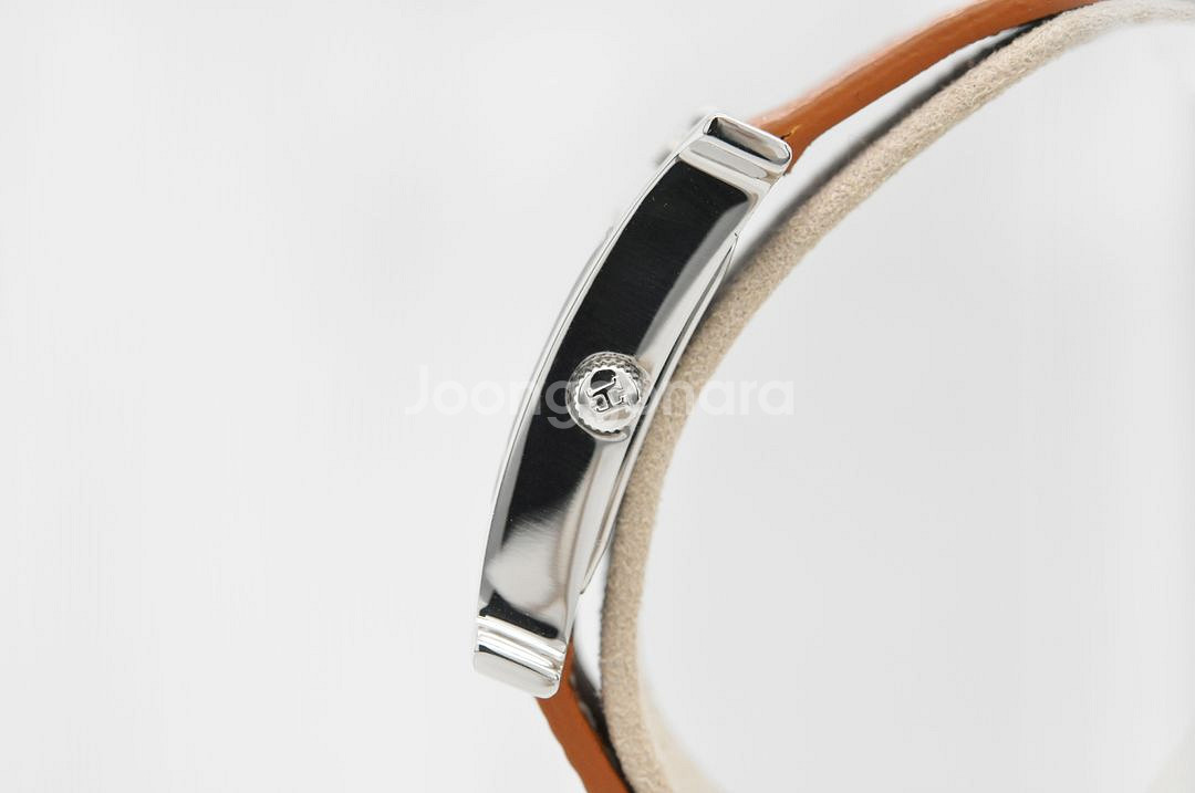 에르메스 H아워 SS 중고명품 여성용 가죽 손목시계--4