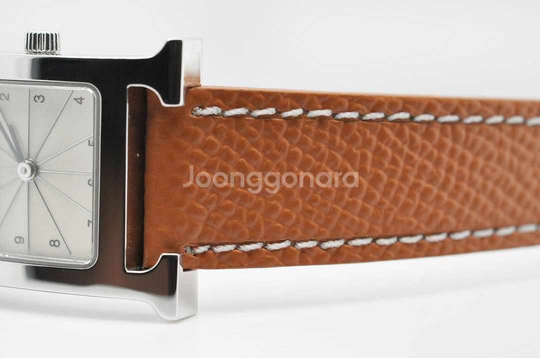 에르메스 H아워 SS 중고명품 여성용 가죽 손목시계--5