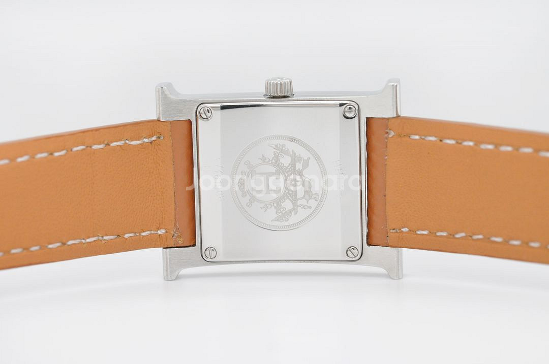 에르메스 H아워 SS 중고명품 여성용 가죽 손목시계--6