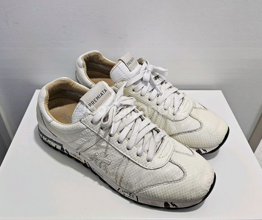 프리미아타 흰색 가죽 스니커즈 44사이즈(280)--0