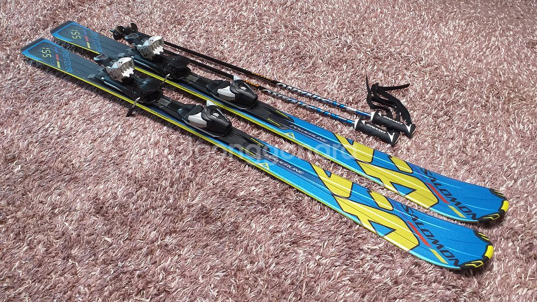 살로몬 스키 155cm, 시나노 카본 스키폴 110cm--3