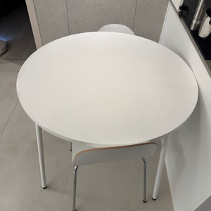 잭슨 카멜레온 듀로 테이블 + 페탈로 체어 화이트 2개