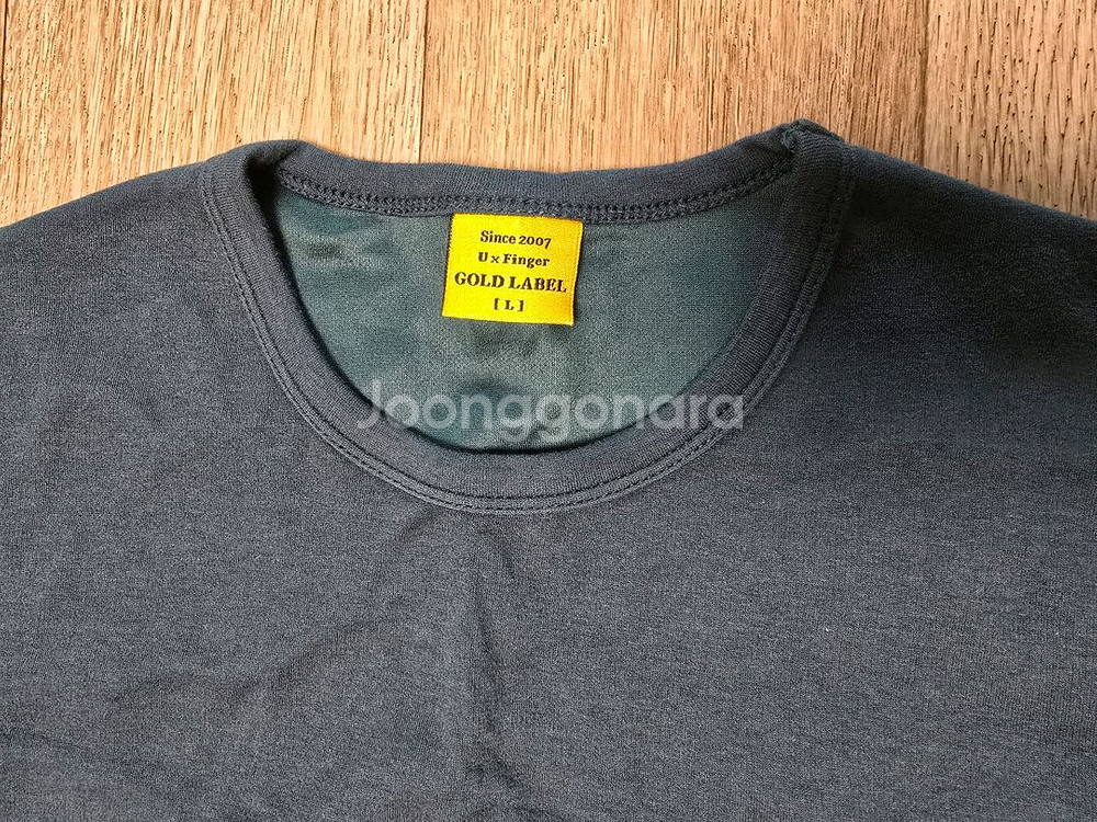 유핑 골드라벨 세미오버핏 반팔티 그린 L 팝니다--1