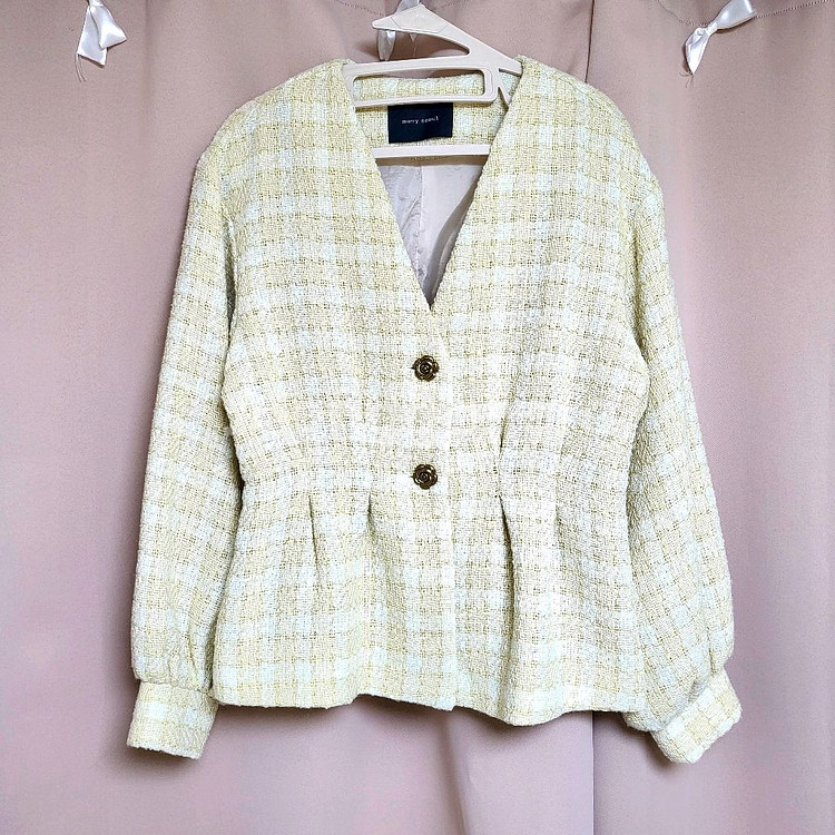 반값 / 퍼프소매 / 트위드자켓--0