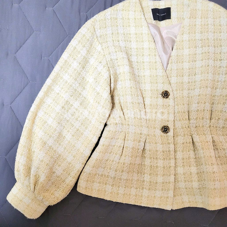 반값 / 퍼프소매 / 트위드자켓--1